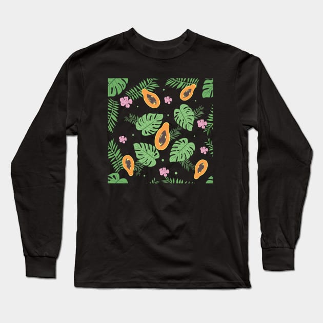 Various exotic fruit and leaves. Long Sleeve T-Shirt by Design images